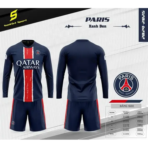 QA BÓNG ĐÁ CLB PSG TAY DÀI SAO VIỆT