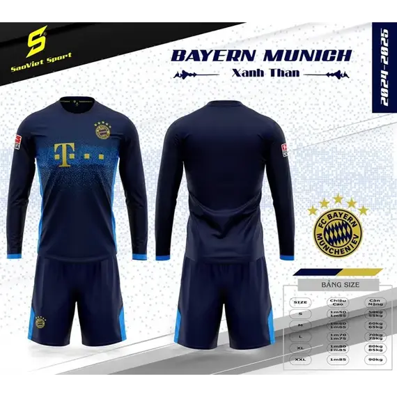 QA BÓNG ĐÁ CLB BAYERN TAY DÀI SAO VIỆT