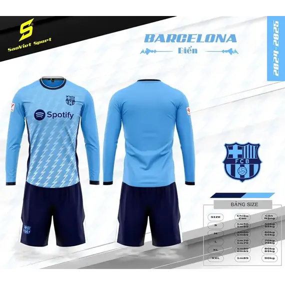 QA BÓNG ĐÁ CLB BARCA TAY DÀI SAO VIỆT