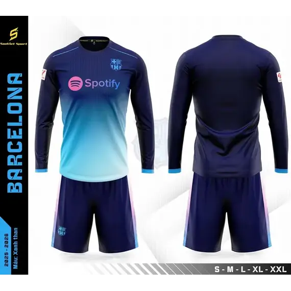 QA BÓNG ĐÁ CLB BARCA TAY DÀI SAO VIỆT