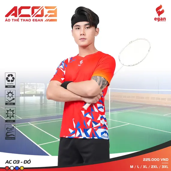 ÁO THỂ THAO EGAN AC03 NAM CÓ TAY CP