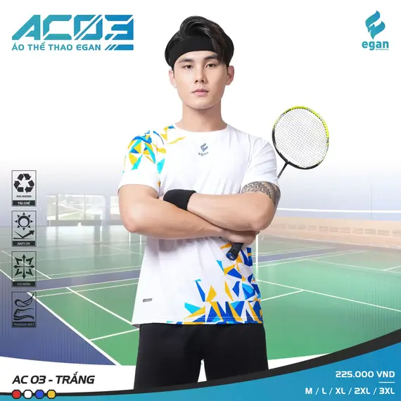 ÁO THỂ THAO EGAN AC03 NAM CÓ TAY CP