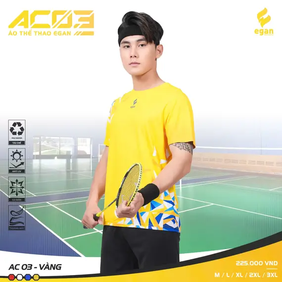 ÁO THỂ THAO EGAN AC03 NAM CÓ TAY CP