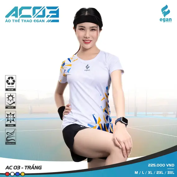 ÁO THỂ THAO EGAN AC03 NỮ CÓ TAY CP