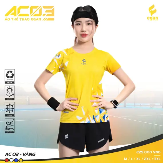 ÁO THỂ THAO EGAN AC03 NỮ CÓ TAY CP