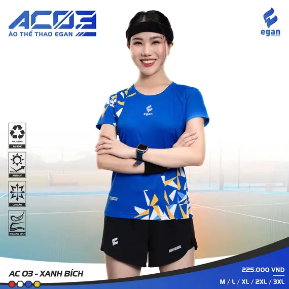 ÁO THỂ THAO EGAN AC03 NỮ CÓ TAY CP