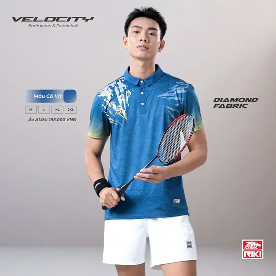ÁO CẦU LÔNG, PICKLEBALL NAM VELOCITY AL04 RIKI