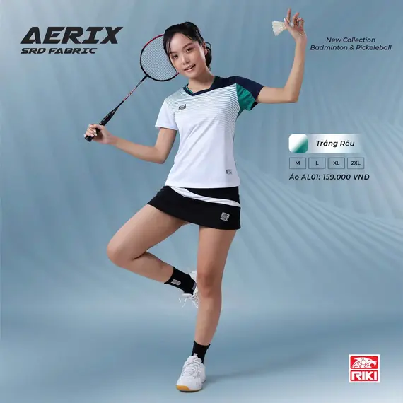ÁO CẦU LÔNG, PICKLEBALL NỮ AERIX AL01 RIKI