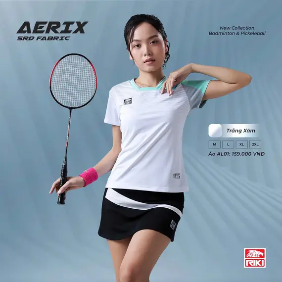 ÁO CẦU LÔNG, PICKLEBALL NỮ AERIX AL01 RIKI