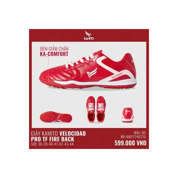 GIÀY KAMITO VELOCIDAD PRO TF FIRE BACK