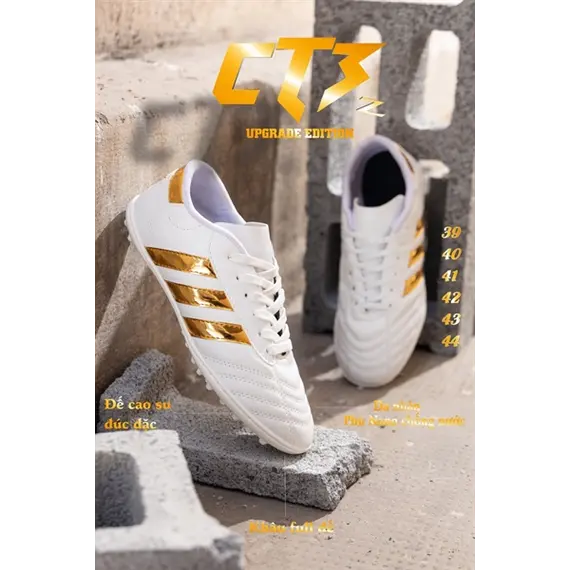 GIÀY 3 SỌC CT3Z TRẮNG SỌC ĐỒNG