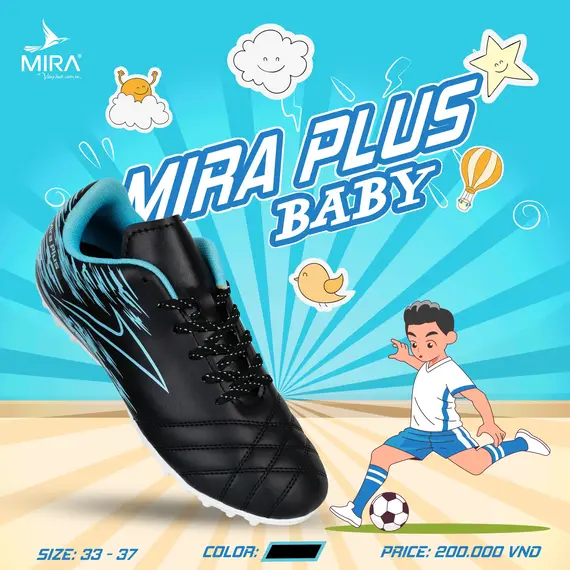 GIÀY BÓNG ĐÁ PLUS TRẺ EM MIRA