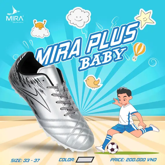 GIÀY BÓNG ĐÁ PLUS TRẺ EM MIRA
