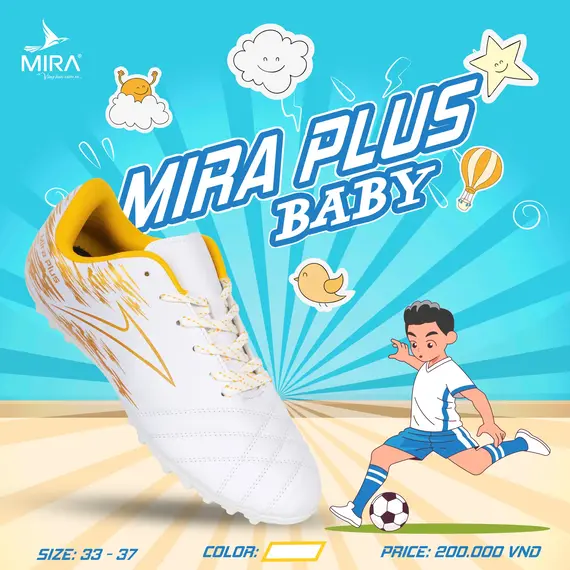 GIÀY BÓNG ĐÁ PLUS TRẺ EM MIRA