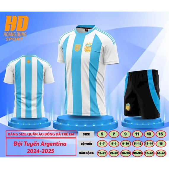 ARGENTINA SỌC TRẮNG XANH TRẺ EM HD 2024-2025