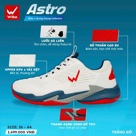 GIÀY THỂ THAO PICKLEBALL, CẦU LÔNG ASTRO WIKA