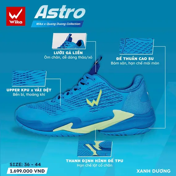 GIÀY THỂ THAO PICKLEBALL, CẦU LÔNG ASTRO WIKA